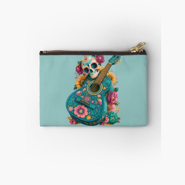 Item preview, Dia de Muertos Floral Guitar | Mexican Sugar Skull Art designed and sold by MythicMood.
