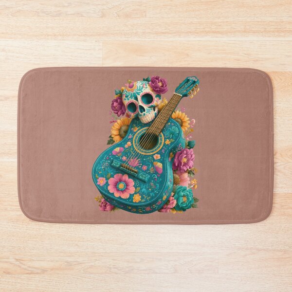 Item preview, Dia de Muertos Floral Guitar | Mexican Sugar Skull Art designed and sold by MythicMood.