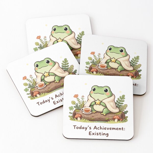 Item preview, Today's Achievement: Existing | Cute Cozy Frog Cottagecore Art designed and sold by Cozy Chaos Studio Co.