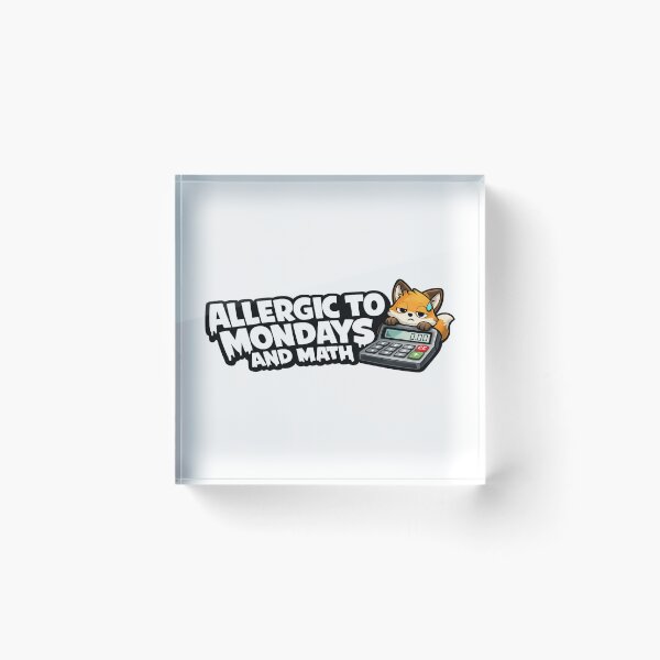 Item preview, Funny Fox Math Sticker | Allergic to Mondays and Math | Back to School Student Gift designed and sold by Moonveil_Studio.