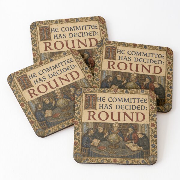 Item preview, The Committee Has Decided Round — Medieval Scholars Manuscript Art designed and sold by Qorvun.