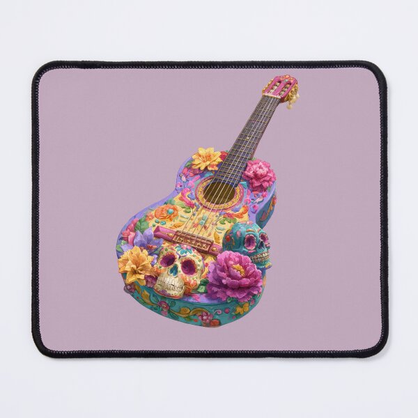 Item preview, Dia de Muertos Floral Guitar | Mexican Sugar Skull Art designed and sold by MythicMood.