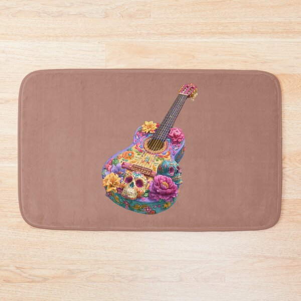 Item preview, Dia de Muertos Floral Guitar | Mexican Sugar Skull Art designed and sold by MythicMood.