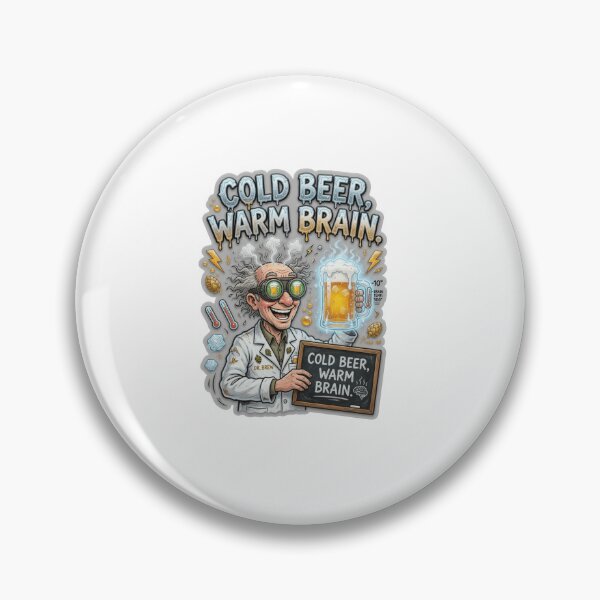 Item preview, Cold Beer Warm Brain Funny Beer Sticker designed and sold by Imaginarium of Chaos falcon88 .