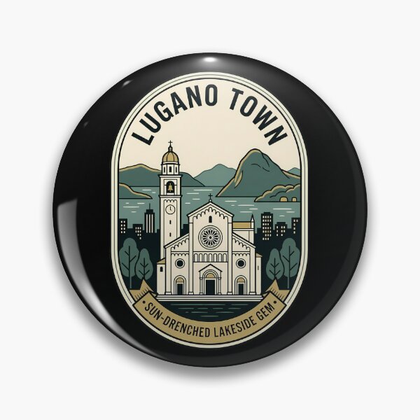 Item preview, Lugano Switzerland Vintage Travel Emblem Lakeside Town designed and sold by k3rstman1.