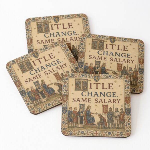 Item preview, Title Change Same Salary — Knighting Ceremony Medieval Manuscript Art designed and sold by Qorvun.