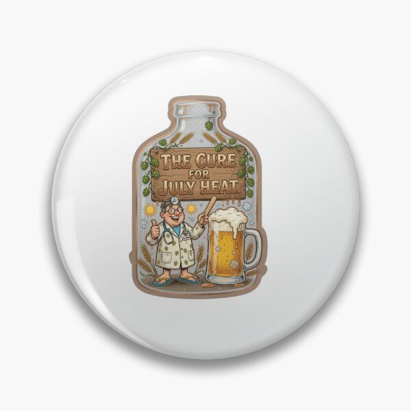 Item preview, The Cure For July Heat Funny Beer Sticker designed and sold by Imaginarium of Chaos falcon88 .