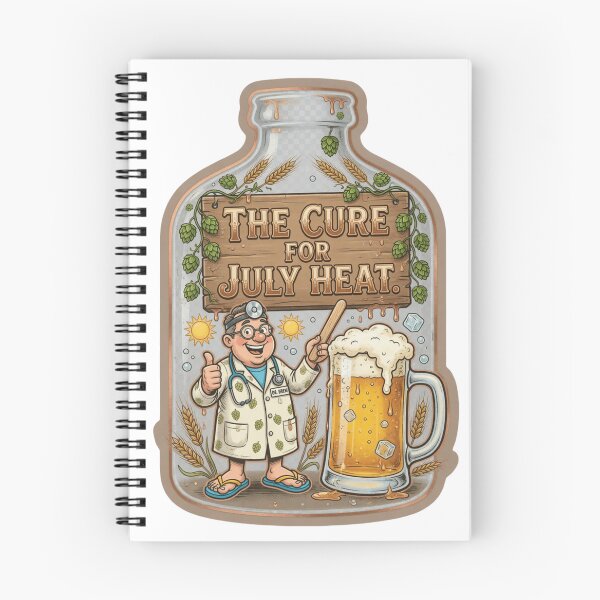 Item preview, The Cure For July Heat Funny Beer Sticker designed and sold by Imaginarium of Chaos falcon88 .