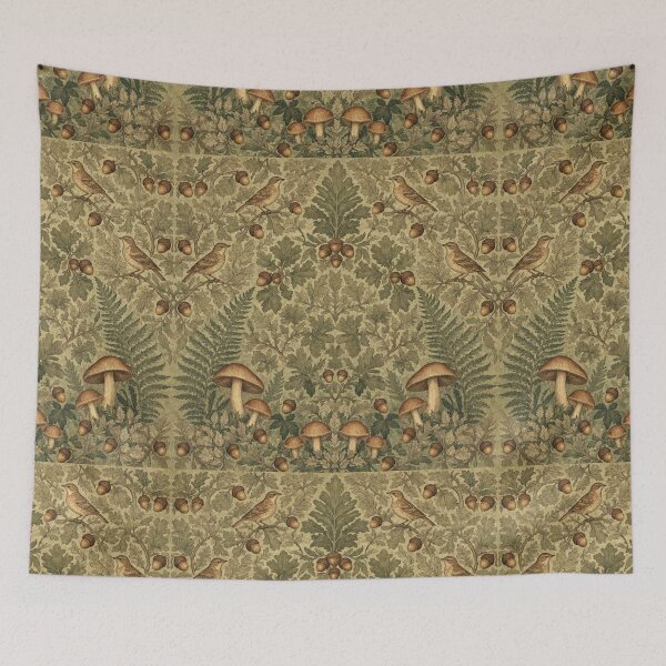 Item preview, Beautiful William Morris nature with birds inspired pattern design tapestry lovely designed and sold by Vintage Designs +.