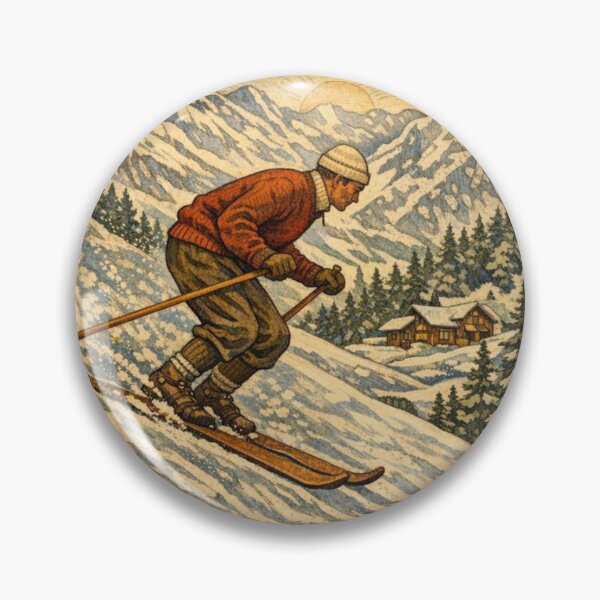 Item preview, Vintage Skiing art poster designed and sold by hollycooper.