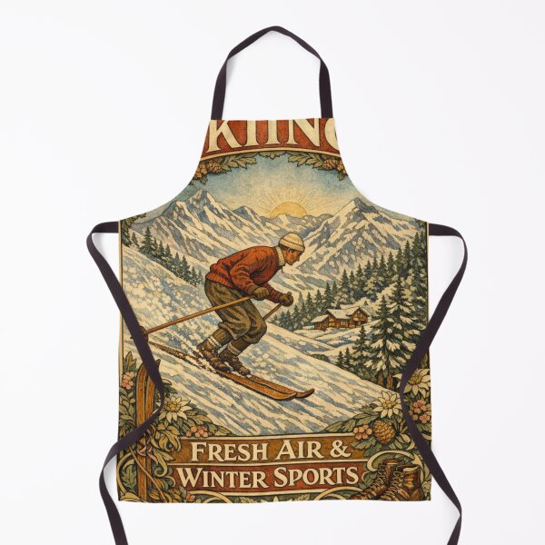 Item preview, Vintage Skiing art poster designed and sold by hollycooper.