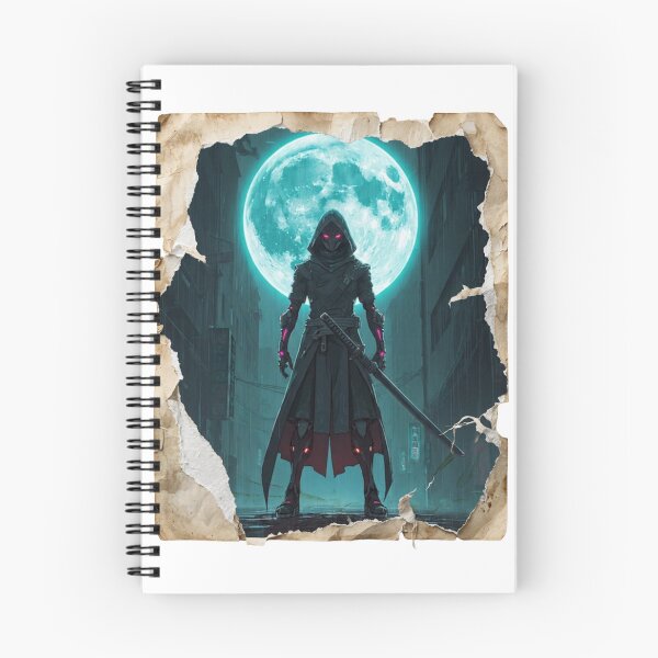 Item preview, And Another of Neon Cyborg Samurai Ronin Holographic Moon Cyberpunk Art designed and sold by The Fine Print by BassAddict.