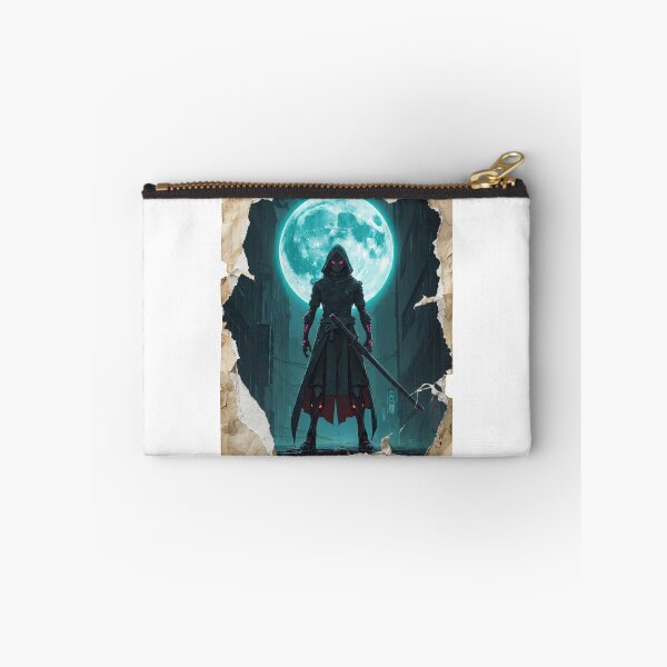 Item preview, And Another of Neon Cyborg Samurai Ronin Holographic Moon Cyberpunk Art designed and sold by The Fine Print by BassAddict.