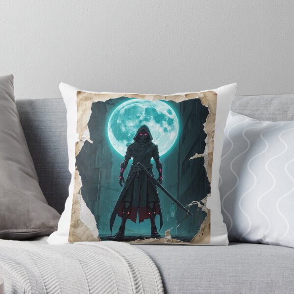 Item preview, And Another of Neon Cyborg Samurai Ronin Holographic Moon Cyberpunk Art designed and sold by The Fine Print by BassAddict.