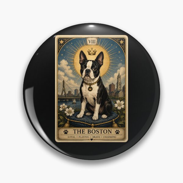 Item preview, The Boston Terrier Tarot Card | Vintage Boston Terrier Mystic Art | Gothic Dog Illustration designed and sold by Bossie Brand Apparel .