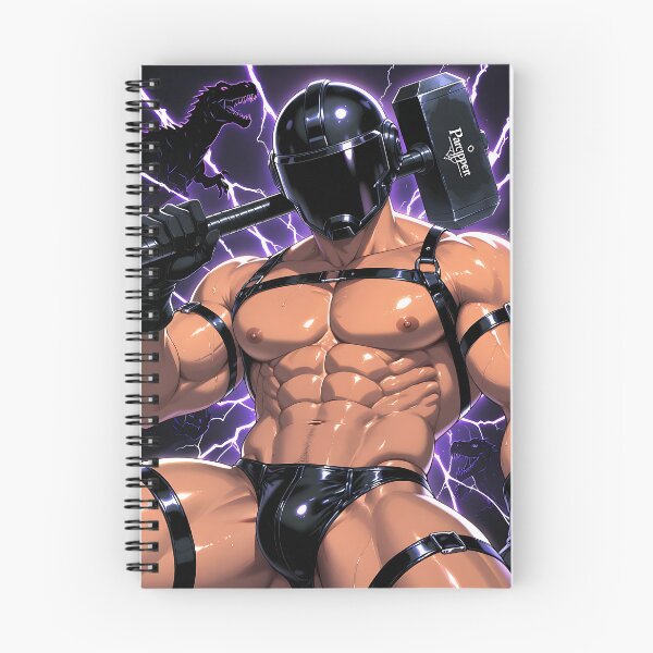 Item preview, Cyberpunk Warrior with Hammer – Futuristic Sci-Fi Muscle Illustration designed and sold by ZhivanCrimson.