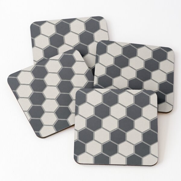 Item preview, Black and White Hexagon Mosaic Tile Pattern designed and sold by Aimaniia666.