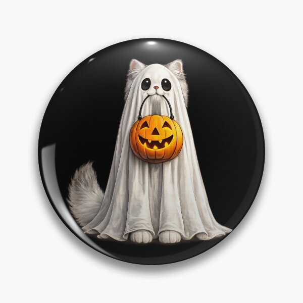 Item preview, Cute Ghost Cat Halloween Pumpkin Trick or Treat Kitty Shirt designed and sold by HectorStore11.