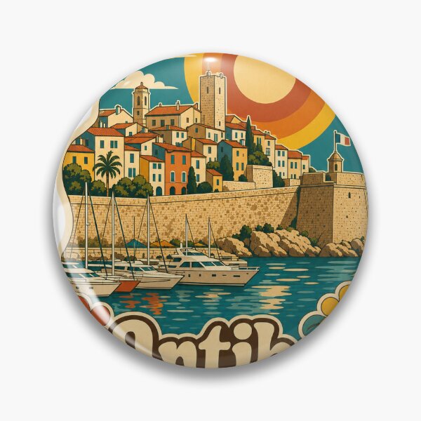 Item preview, Antibes France Travel Souvenir - Retro Illustration designed and sold by VisualArtsOasis.