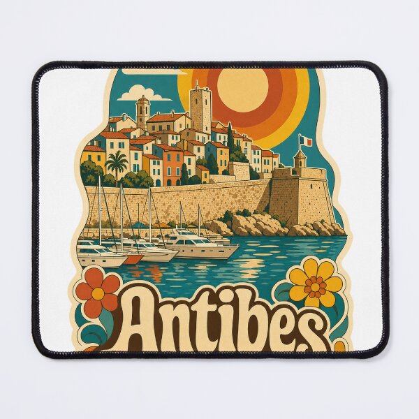Item preview, Antibes France Travel Souvenir - Retro Illustration designed and sold by VisualArtsOasis.