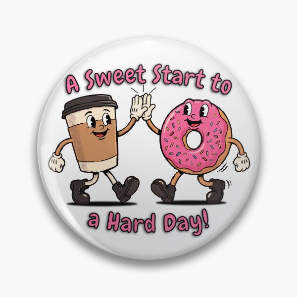 Item preview, A Sweet Start to a Hard Day - Retro 1930s Coffee & Donut Cartoon designed and sold by KozbiDesign.