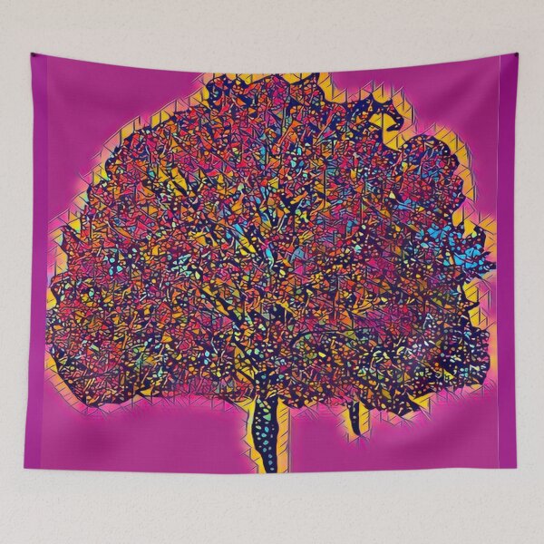 Item preview, Psychedelic Neon Pink Abstract Autumn Tree designed and sold by BalkanBloom.