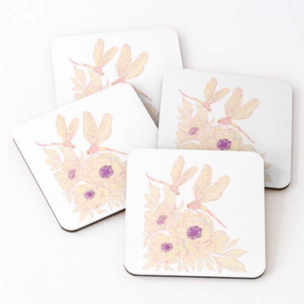 Item preview, Watercolor Anemones and Flying Dragonflies designed and sold by AneissPiaf.