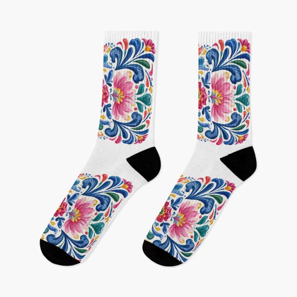Item preview, Mexican Talavera Floral Pattern | Colorful Folk Art Design designed and sold by MythicMood.