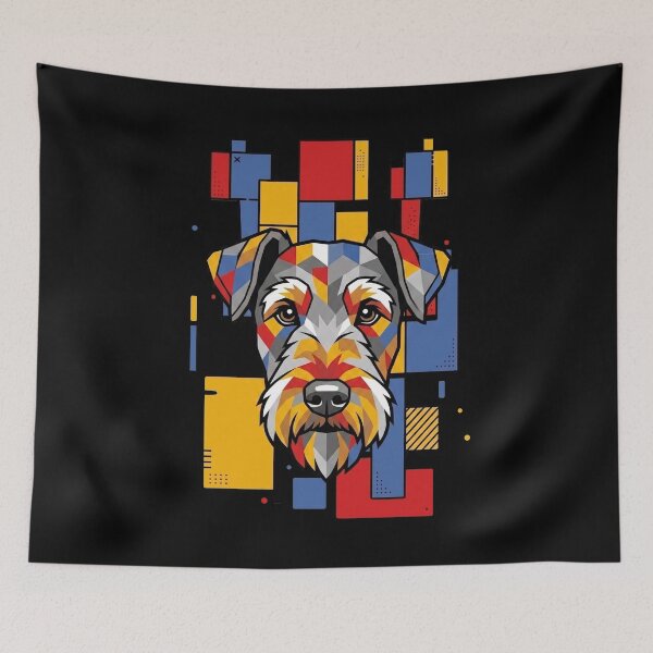 Item preview, Funny Airedale Terrier Colorful Blocks Geometric Art Mom Dad Kids designed and sold by FurryHavenPH.