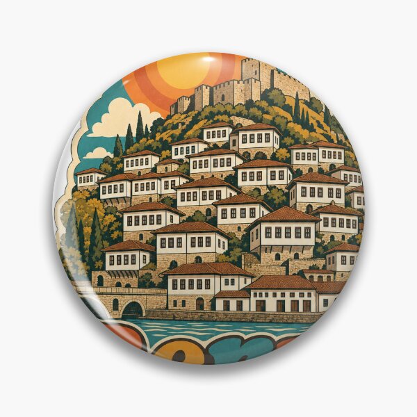 Item preview, Berat Albania Travel Souvenir - Retro Illustration designed and sold by VisualArtsOasis.