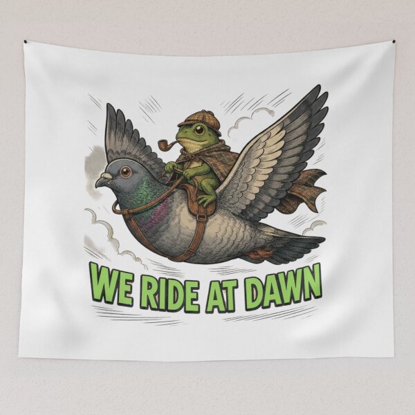 Item preview, We Ride At Dawn Frog Pigeon Adventure designed and sold by Nano-Threads.