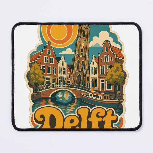 Item preview, Delft Netherlands Travel Souvenir - Retro Illustration designed and sold by VisualArtsOasis.