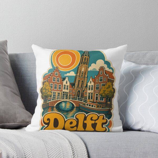 Item preview, Delft Netherlands Travel Souvenir - Retro Illustration designed and sold by VisualArtsOasis.