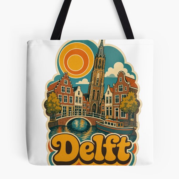 Item preview, Delft Netherlands Travel Souvenir - Retro Illustration designed and sold by VisualArtsOasis.