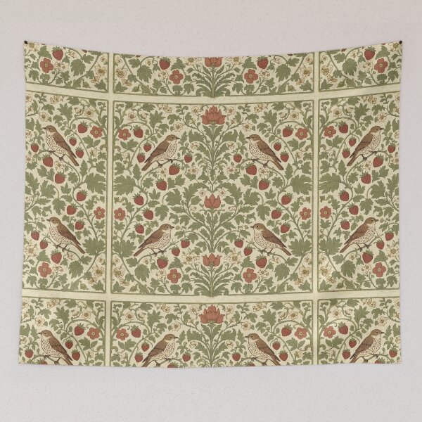 Item preview,  Beautiful William Morris nature with birds inspired pattern design tapestry lovely designed and sold by Vintage Designs +.