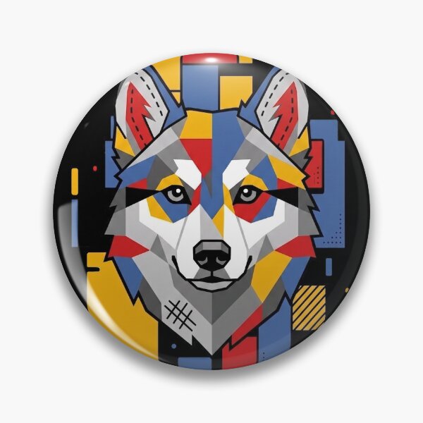 Item preview, Funny Alaskan Klee Kai Colorful Blocks Geometric Art Mom Dad Kids designed and sold by FurryHavenPH.