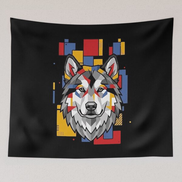 Item preview, Funny Alaskan Malamute Colorful Blocks Geometric Art Mom Dad Kids designed and sold by FurryHavenPH.