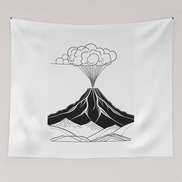 Item preview, Art - Volcano, Graphic Style Inspired by Ukiyo-e Prints designed and sold by Reverso-Design.