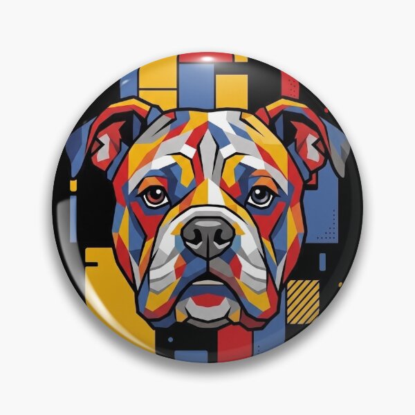 Item preview, Funny American Bulldog Colorful Blocks Geometric Art Mom Dad Kids designed and sold by FurryHavenPH.