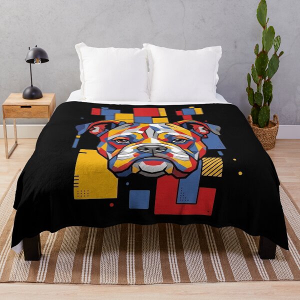 Item preview, Funny American Bulldog Colorful Blocks Geometric Art Mom Dad Kids designed and sold by FurryHavenPH.