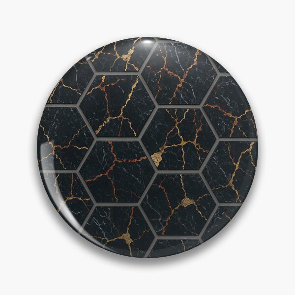 Item preview, Luxury Black and Gold Marble Hexagon Tile Pattern designed and sold by Aimaniia666.