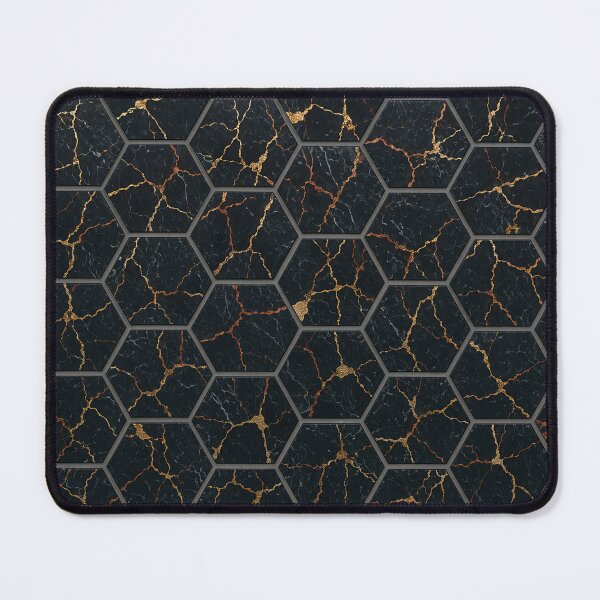 Item preview, Luxury Black and Gold Marble Hexagon Tile Pattern designed and sold by Aimaniia666.