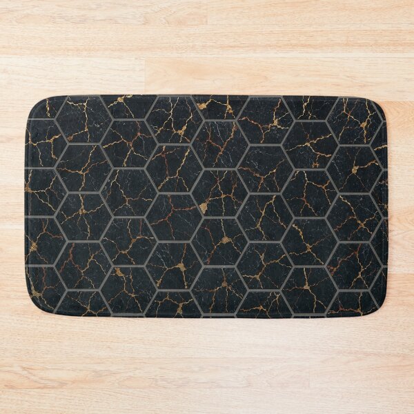 Item preview, Luxury Black and Gold Marble Hexagon Tile Pattern designed and sold by Aimaniia666.