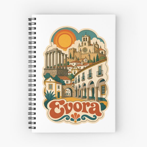 Item preview, Evora Portugal Travel Souvenir - Retro Illustration designed and sold by VisualArtsOasis.