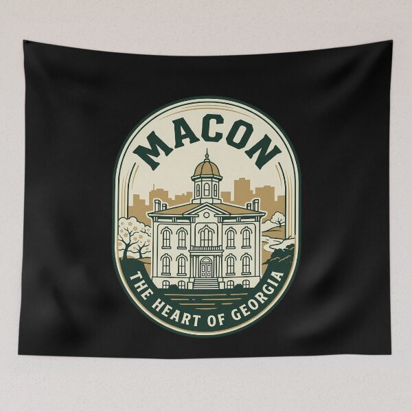 Item preview, Macon Georgia Vintage Travel Emblem Heart of Georgia designed and sold by k3rstman1.