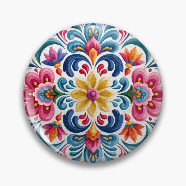 Item preview, Mexican Talavera Floral Pattern | Colorful Folk Art Design designed and sold by MythicMood.