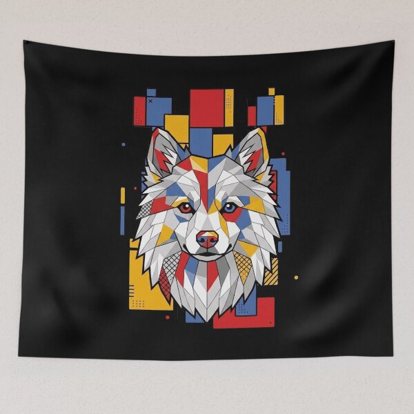 Item preview, Funny American Eskimo Colorful Blocks Geometric Art Mom Dad Kids designed and sold by FurryHavenPH.