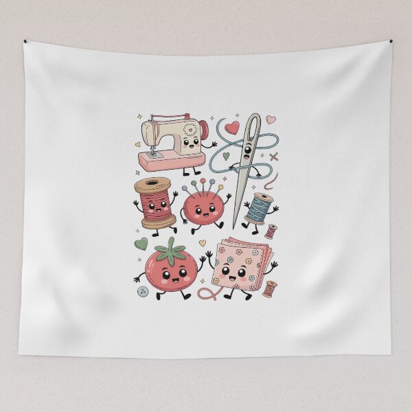 Item preview, Kawaii Sewing Supplies Characters designed and sold by jkrphoto.