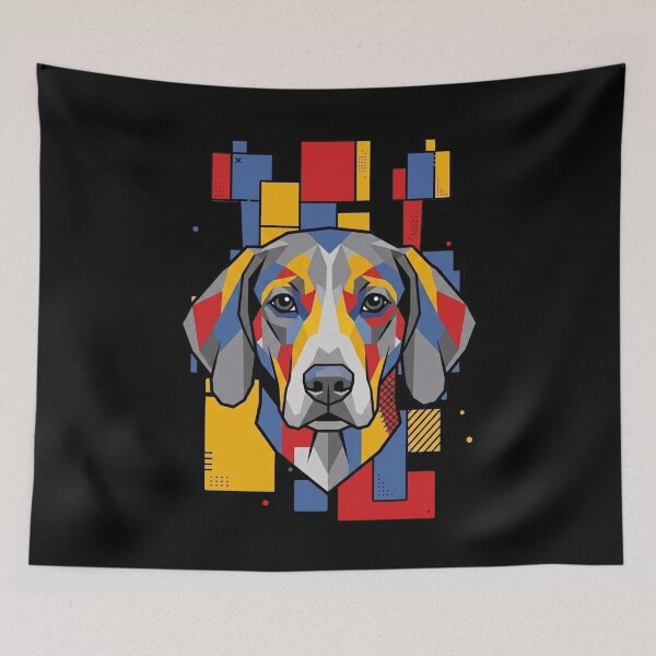 Item preview, Funny American Foxhound Colorful Blocks Geometric Art Mom Dad Kids designed and sold by FurryHavenPH.