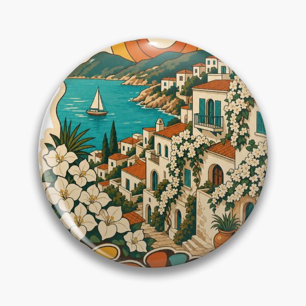 Item preview, Kalkan Turkey Travel Souvenir - Retro Illustration designed and sold by VisualArtsOasis.